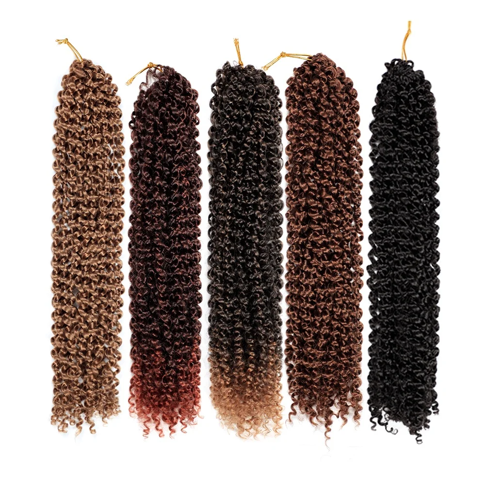 Passion Twist Hair 18 Inch Passion Twist Crochet Hair Ombre Water Wave Crochet Braiding Hair Extensions