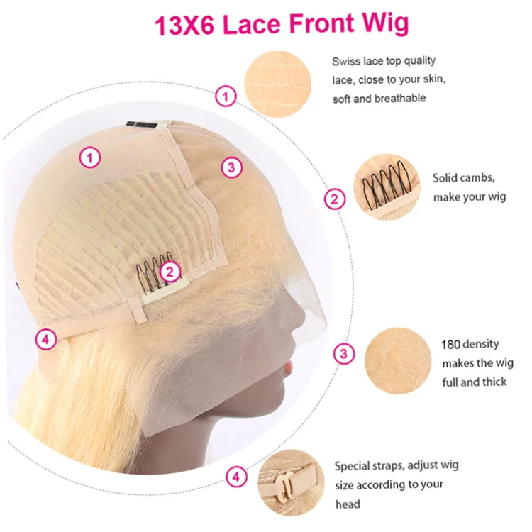 
China lace wig vendors wholesale cheap price good quality Russian blonde 613 human hair lace front wig 