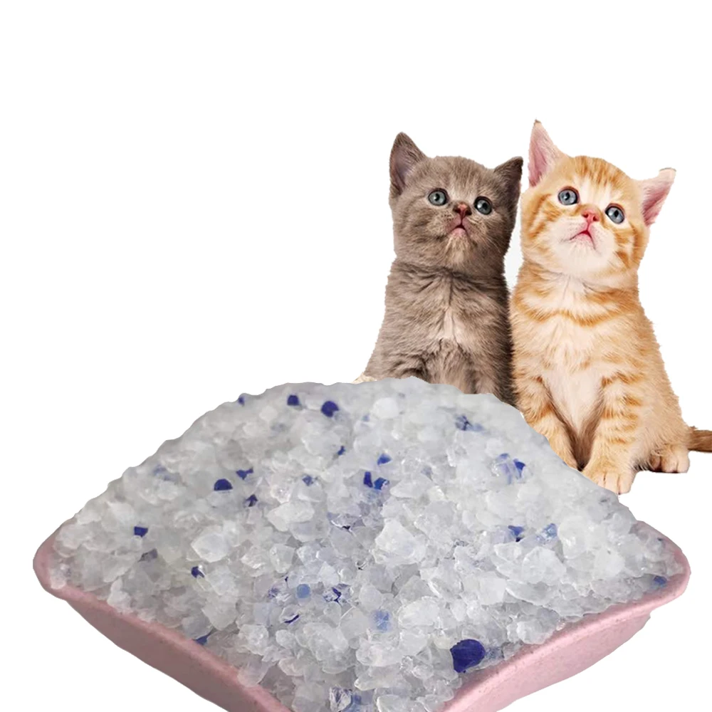 wholesale light weight crystal litter sand on sale 3.8L blue silica gel cat litter beads