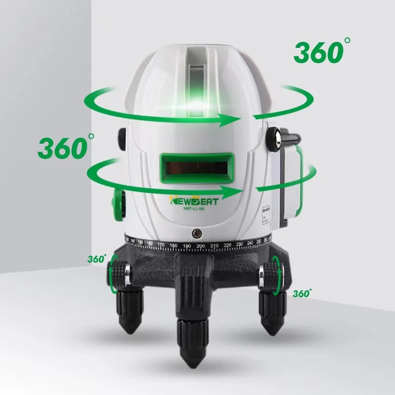 Newbeat 5 Lines Battery Lazer Level for Construction wall Green 3D Rotary Laser Level Detector