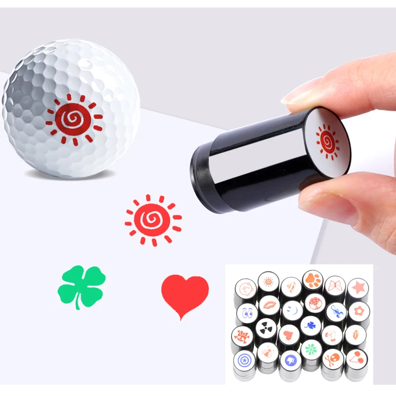 Hot Sales Golf Ball Stamp Waterproof Golf Marking Permanent Ink Line Marking Accessories Quick-dry Various Pattern Mark Stamp