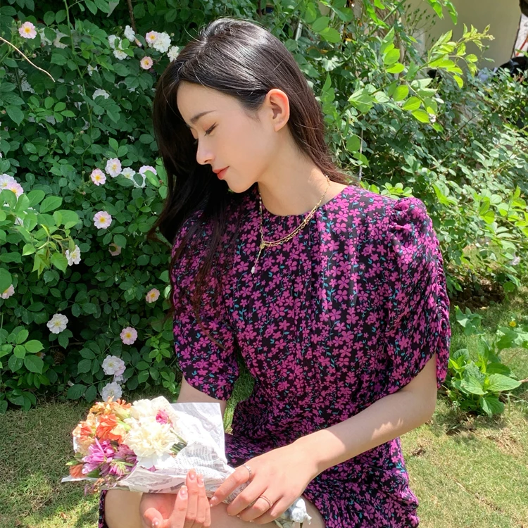 Hot Sale Summer New Irregular Floral Elegant Ladies Casual Dress