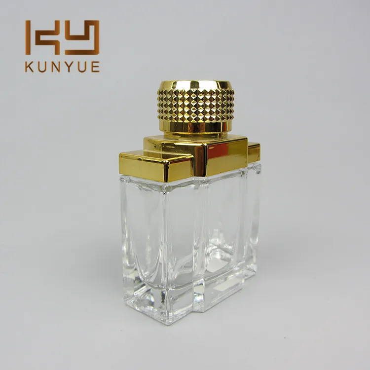 Factory Wholesale High Quality Design 100 ml Empty Spray Glass Perfume Bottle with Metal Cap