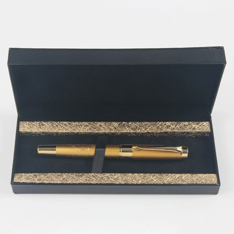 gold single gift pen set business embossed fountain pen with packing box