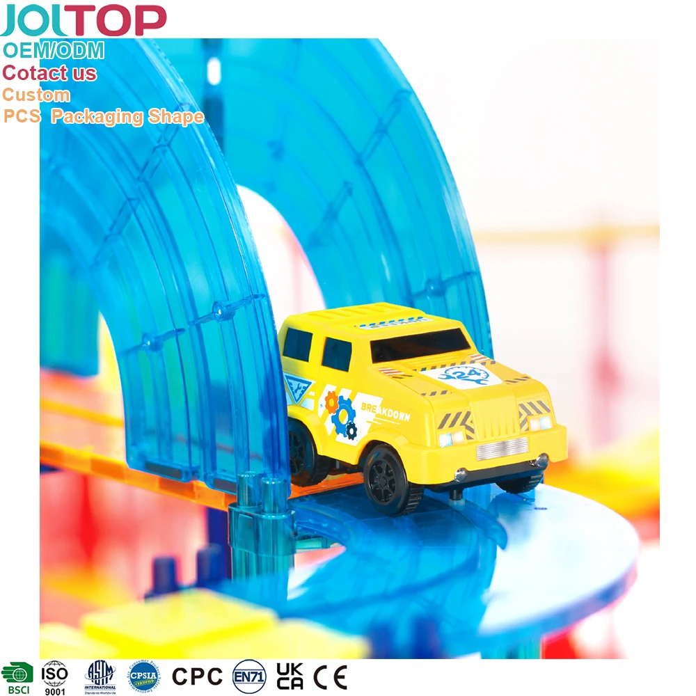 science baby building blocks diy educational magnet kids traffic block race track cars Magnetic toys