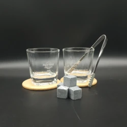 Wholesale vintage whiskey glass square whiskey glass set of 2 old fashioned whiskey glass