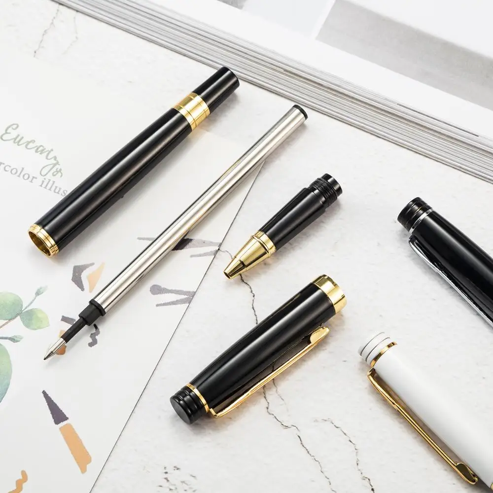 Factory customized high-end luxury metal multi-color metal rollerball pen black promotional gift pen
