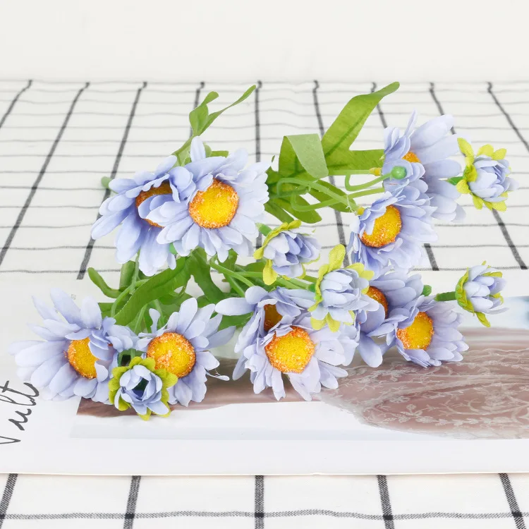 Garden Style Fake Chrysanthemum Decoration Living Room Tea Table Display Artificial Flowers Direct Small Daisies Carton Box 015