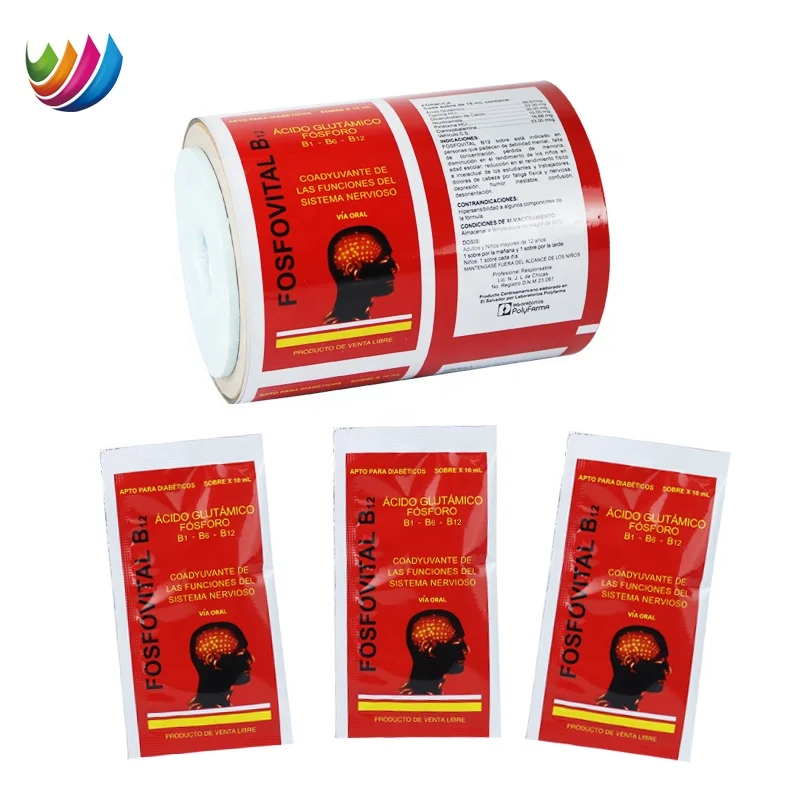 Custom printed plastic liquid sachet roll heat sealing pack bopp film for packing