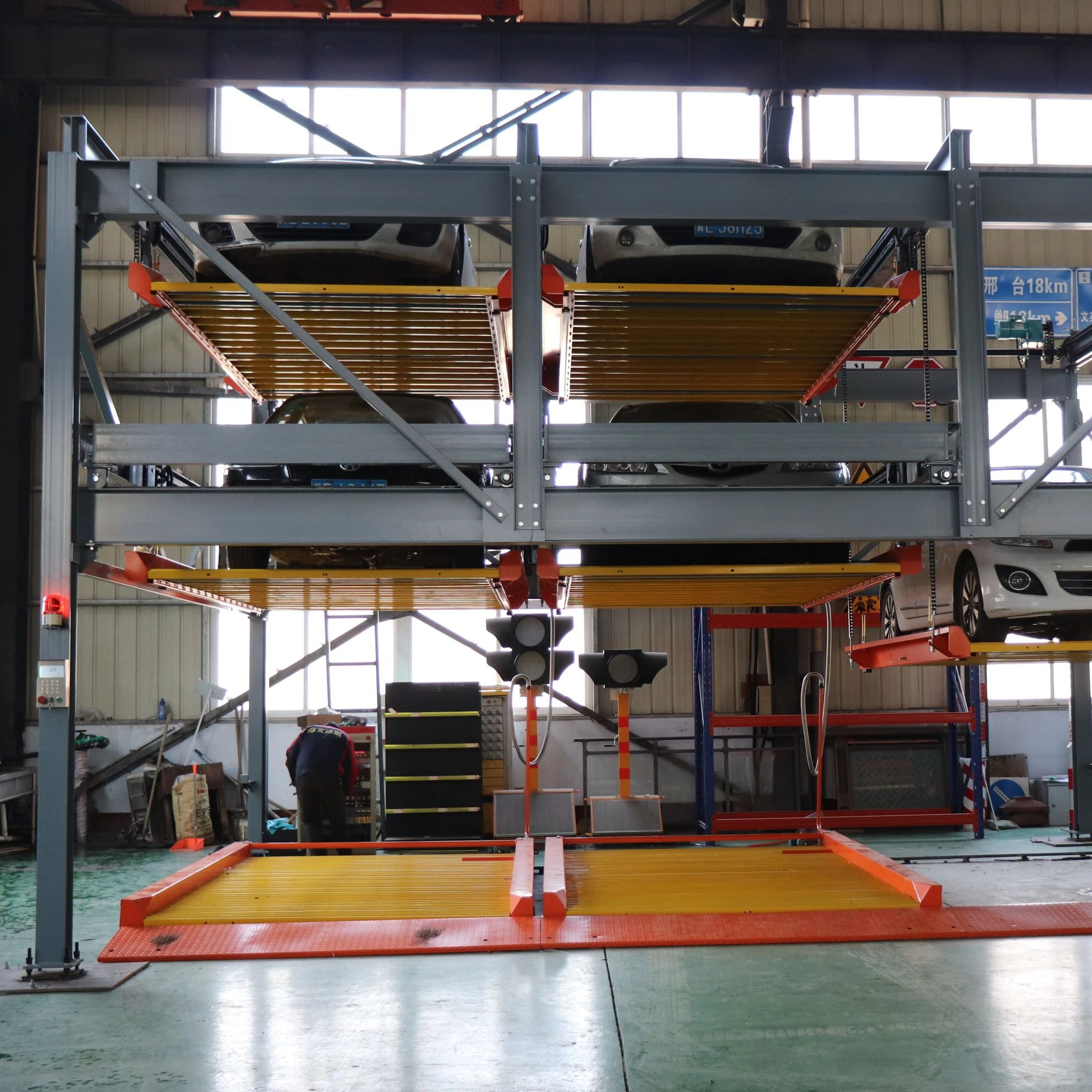 Wopeng brand 3 layer parking lift auto steel carport mobile garage