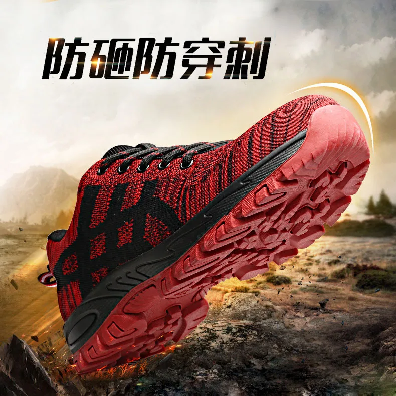Rubber Indestructible Steel Toe Sneakers Men Fitness Walking Shoes Safety Industrial