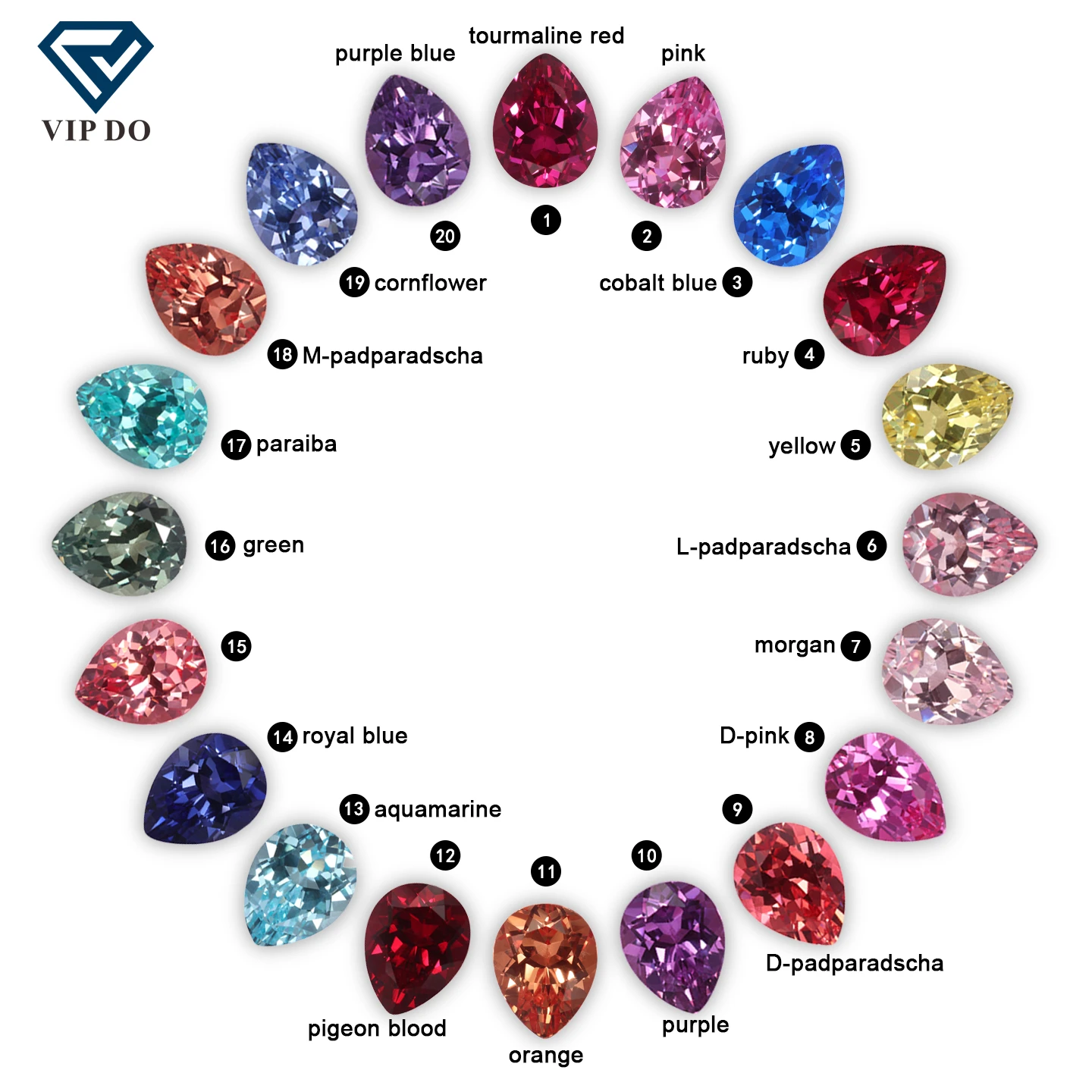 pear cut laboratory cultivated sapphire multicolored loose gemstones pear shape lab created sapphire gemstones