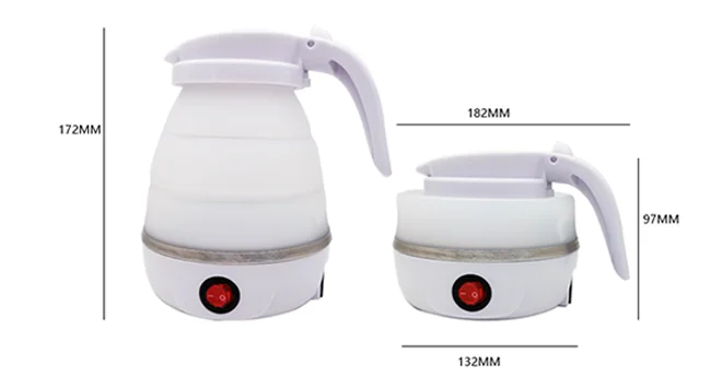 600ml Foldable Portable Kettle Travel 5 Mins Heater To Quickly Electric Kettle Travel Folding Water Bottle