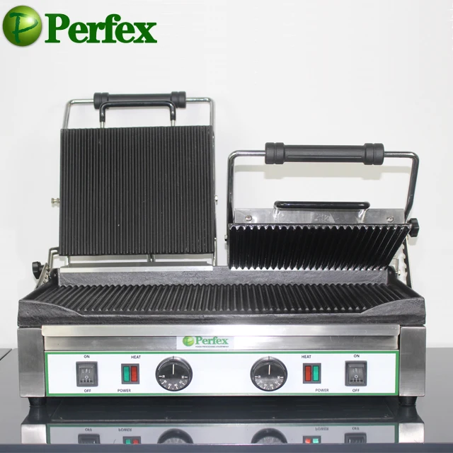 
PG-813 panini press grill Commercial double plates Cookie Press Machine Professional Electric Grill 