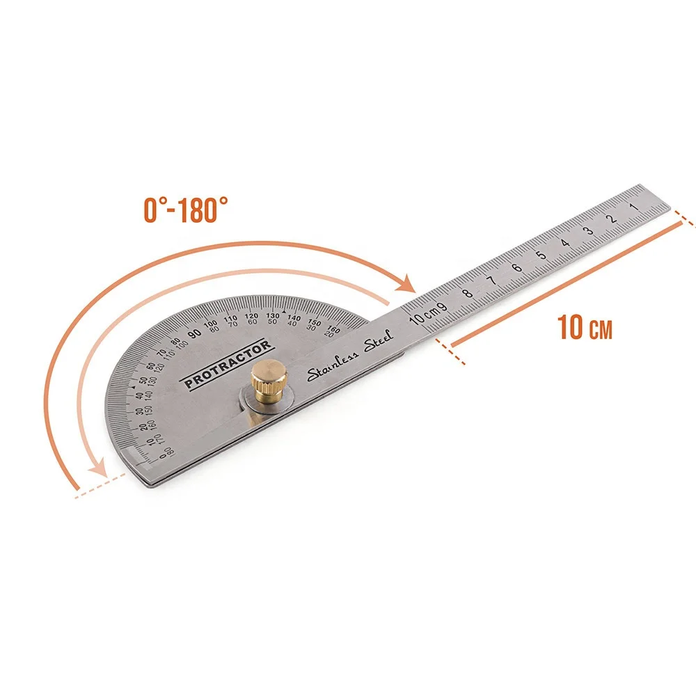 90x150mm Angle Finder Arm Stainless Steel Ruler 180 Degree Protractor