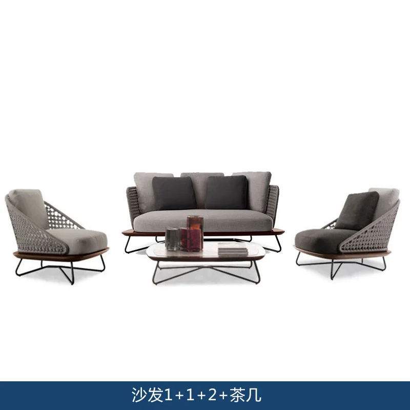Hot sale cheap ratten furniture outdoor simple design rattan sofa set