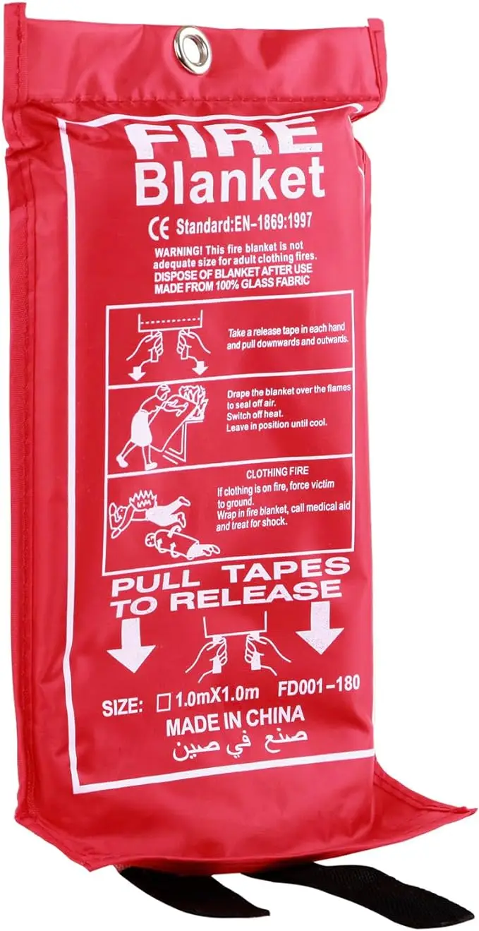 Portable Emergency Fir Blanket For Home Use Fire Safety Fiberglass 550 Degree Celsius Resistant Fire Blanket For Kitchen
