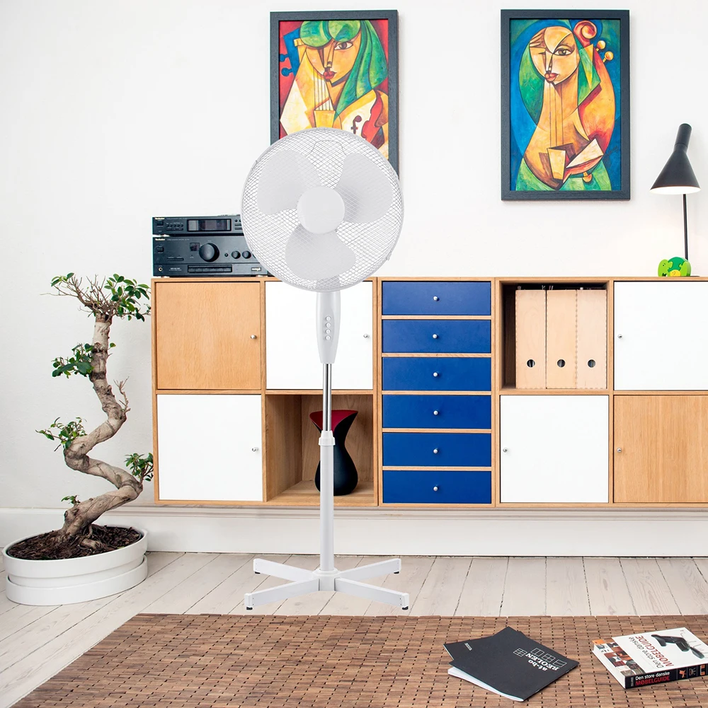 spare parts rechargeable motor 16inch solar stand fan with light