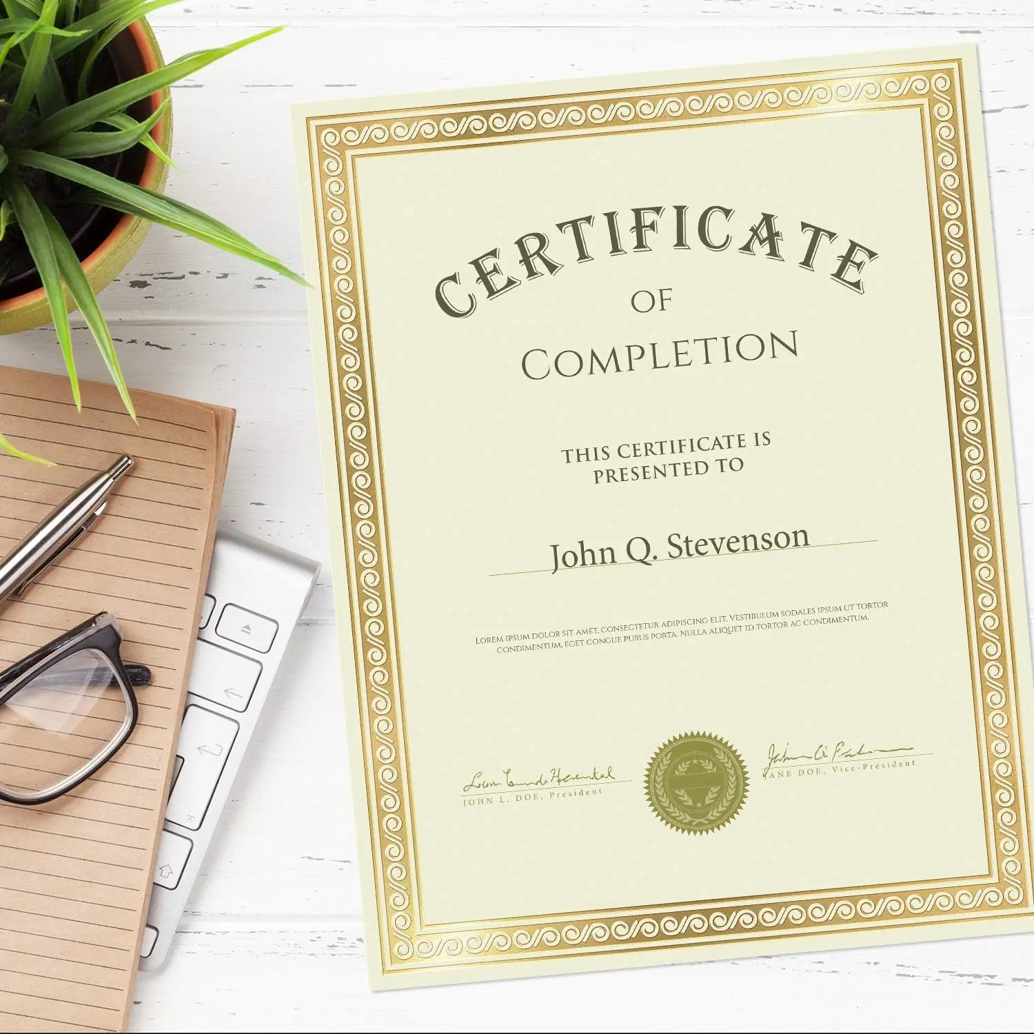 Sports Certificate Gold Border Award Certificates for Graduation Diploma Plain Certificate Paper for Awards