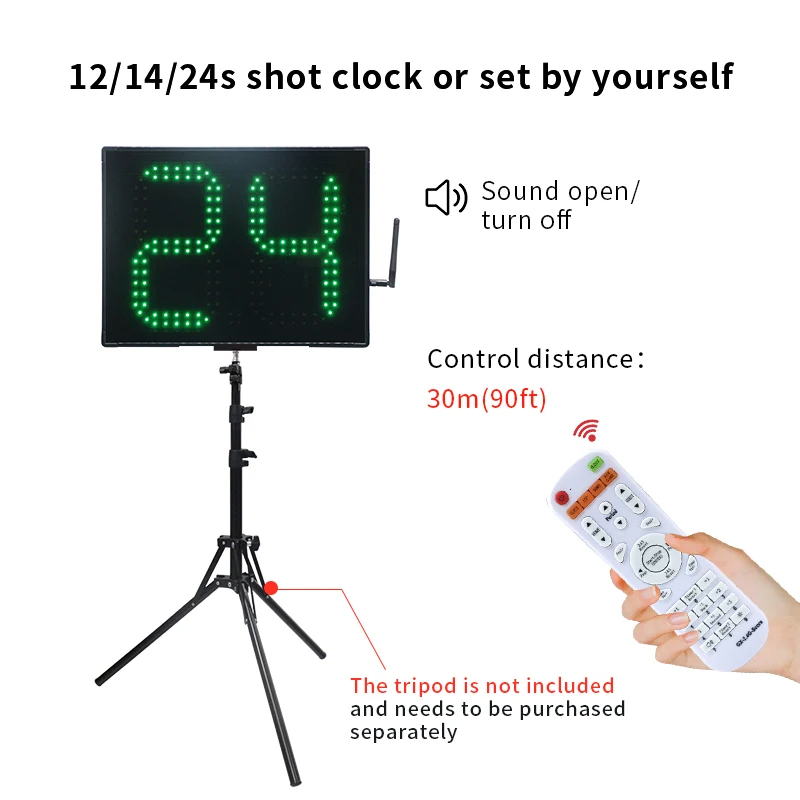Ganxin 0-99 Countdown Bank/Gym Use LED Digital Counter Basketball 24 Seconds Shot Clock