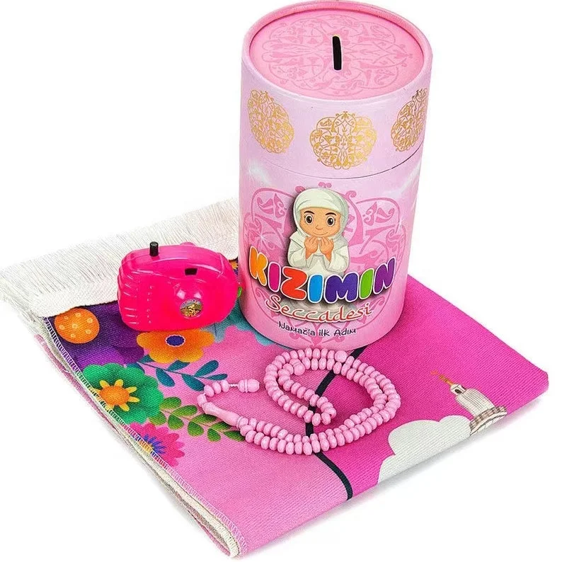 Travel Portable Muslim Gifts Children printing type  Kids Prayer Mat Set for  Muslim holiday gifts