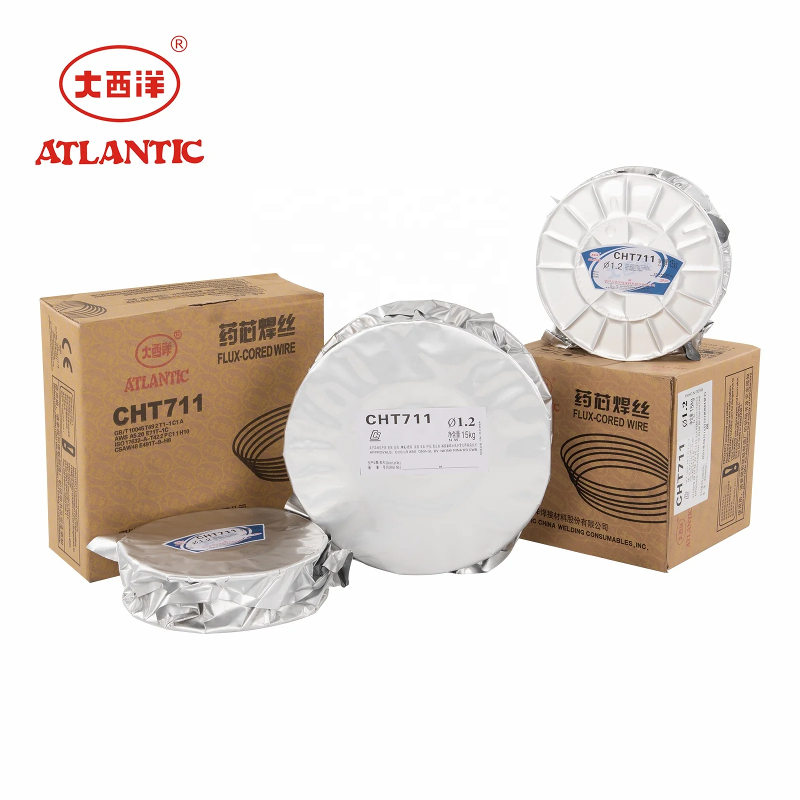 ATLANTIC 2021 Factory Price Ordinary CHT711M E71T1-M21A0 Flux Cored Welding Wire Machine Argon Welding Wire