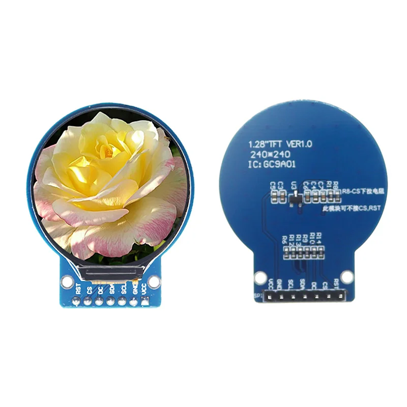 1.28 Inch TFT Round Color LCD Display Module HD IPS Resolution 240X240 SPI Driver GC9A01 LCD Module