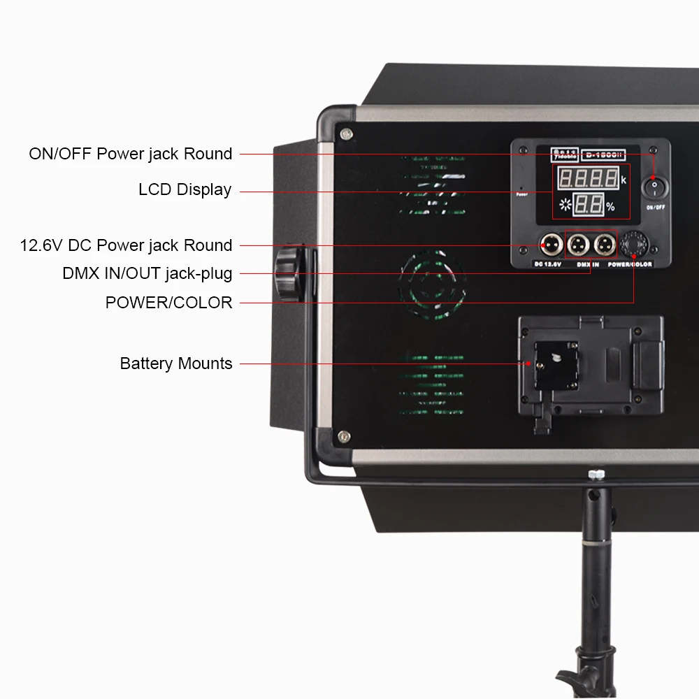 Yidoblo 9700lm video lighting equipment D-1500II youtube premium led panel light CCT mode 3200-5500k for professional audio