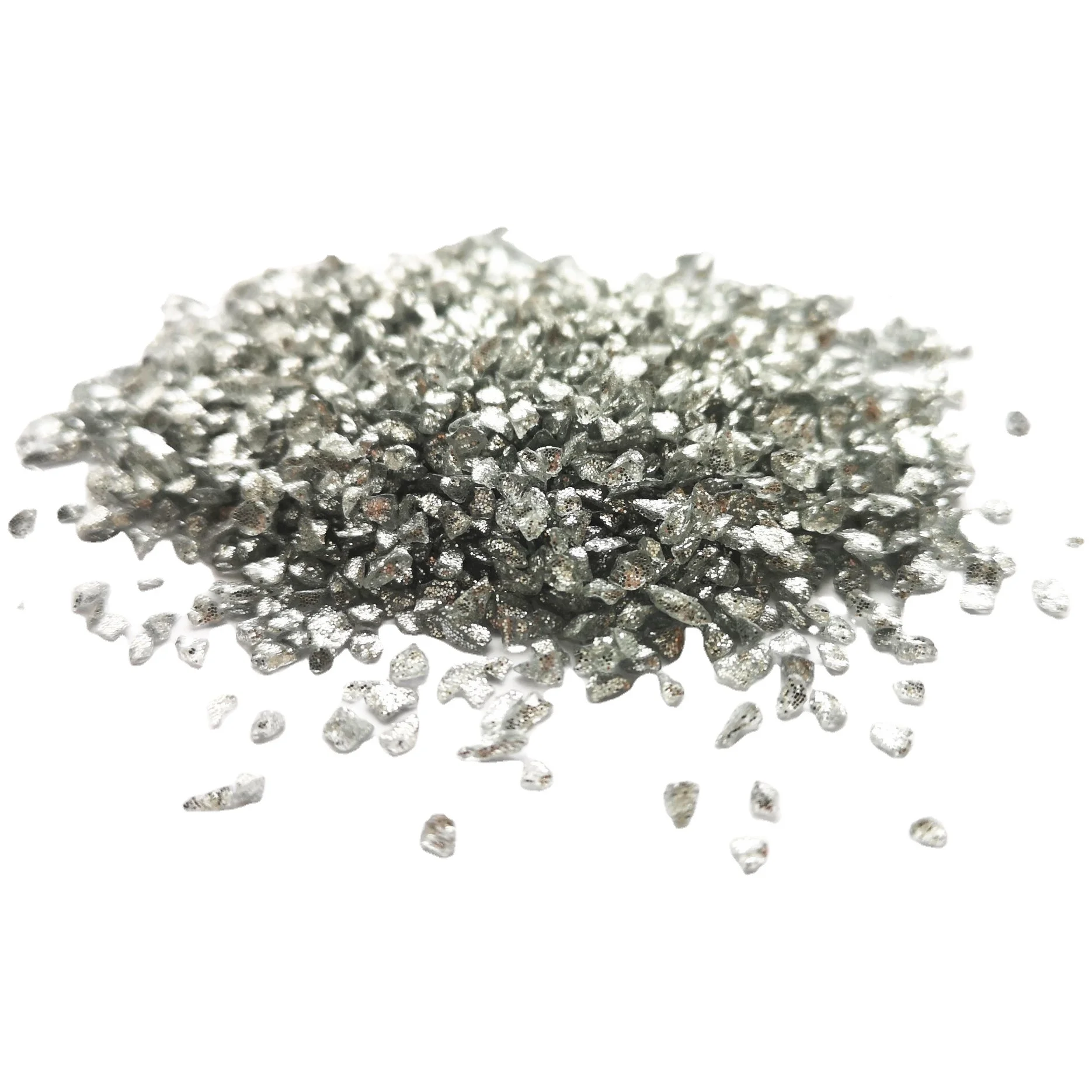 2-4mm silver coated glitter coated glass chips for floor and slab