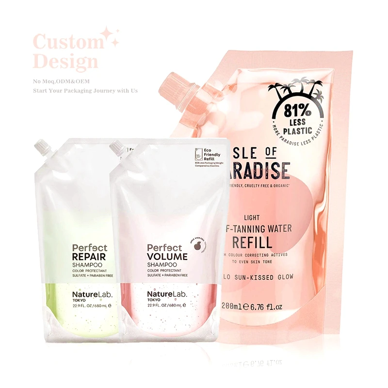 Custom Plastic Liquid Recyclable Spout Pouch Drink Juice Washing Liquid Detergent Packaging