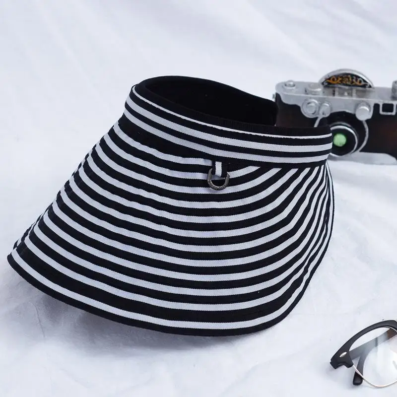 2024 hot selling black white striped sun protection spring summer quick dry waterproof gorras visor hat for women