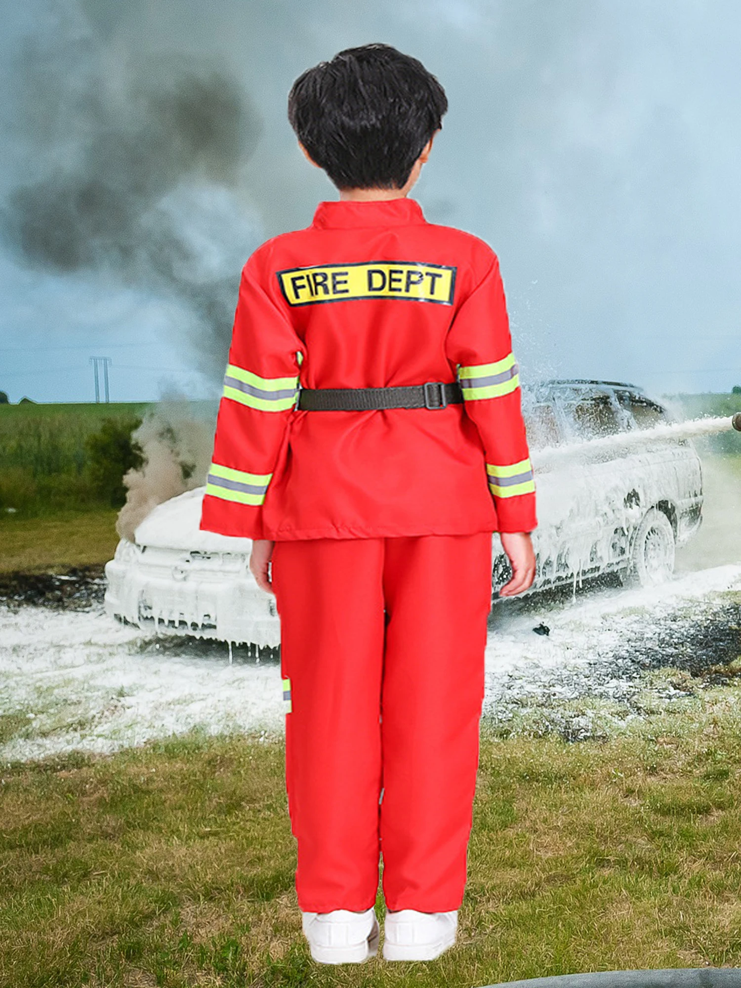 Fuyu the Most Popular Little Kids Fireman Firefighter Cosplay Costume Toys with Complete Accessories for Halloween Party