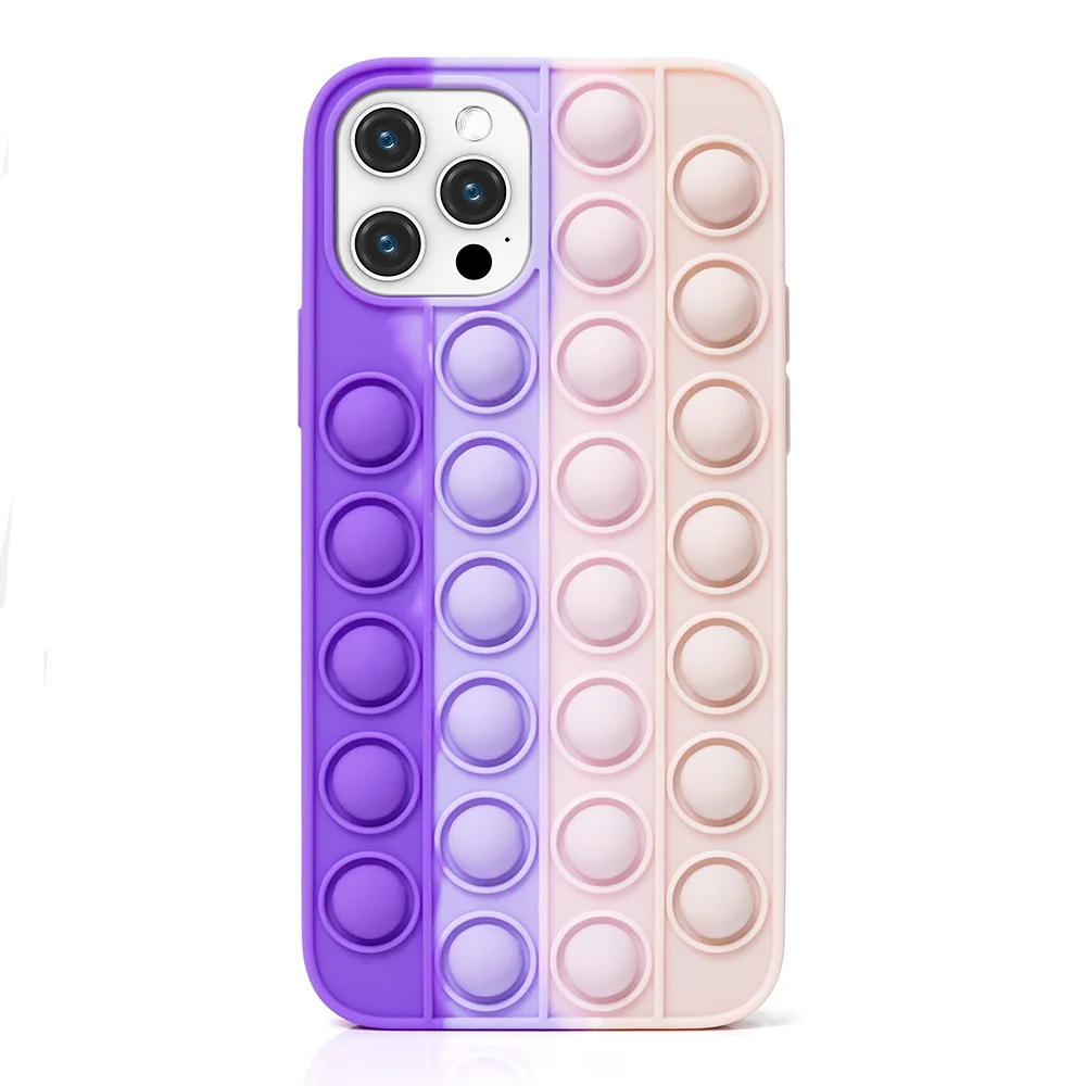  2021 Amazon Hot Sale Newest Stress Reliever Fidget Pop It Bubble Push Phone Case For Iphone 12 Pro
