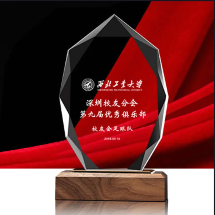 New creative k9 crystal trophy company annual celebration award ceremony commemorate staff crystal wooden shields trophy awards