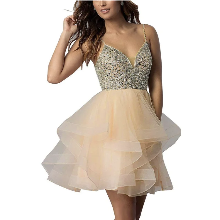 
2020 wholesale sequined lace sexy summer short cocktail party prom dresses for girls 