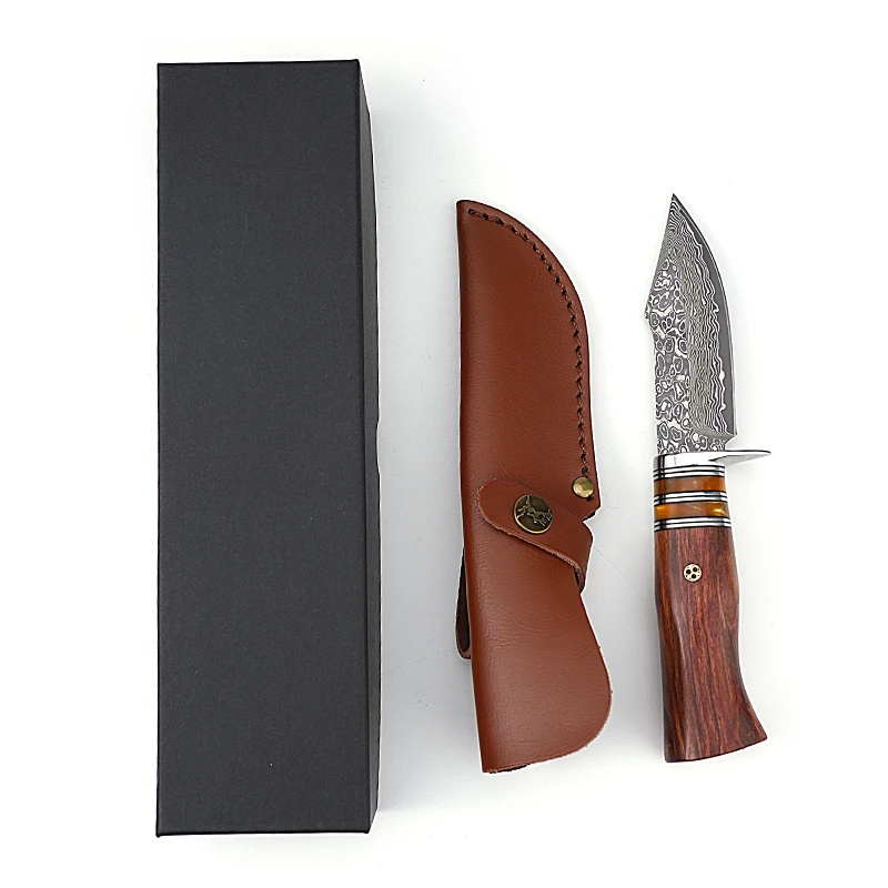 HWZBEEN  Fixed Blade EDC K sheath outdoor Pocket camping  knife with G10 handle