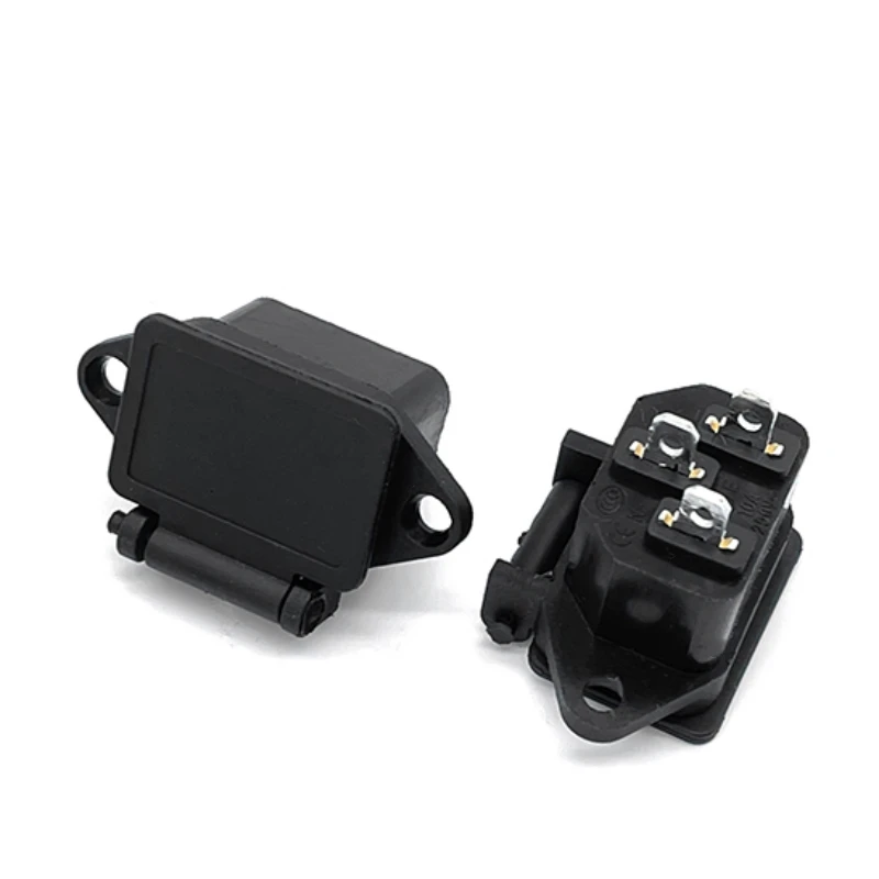 C14 Ac Power Sockets Connectors  Ac  Inlet 250v 10a Waterproof Iec Connector Socket With Cover