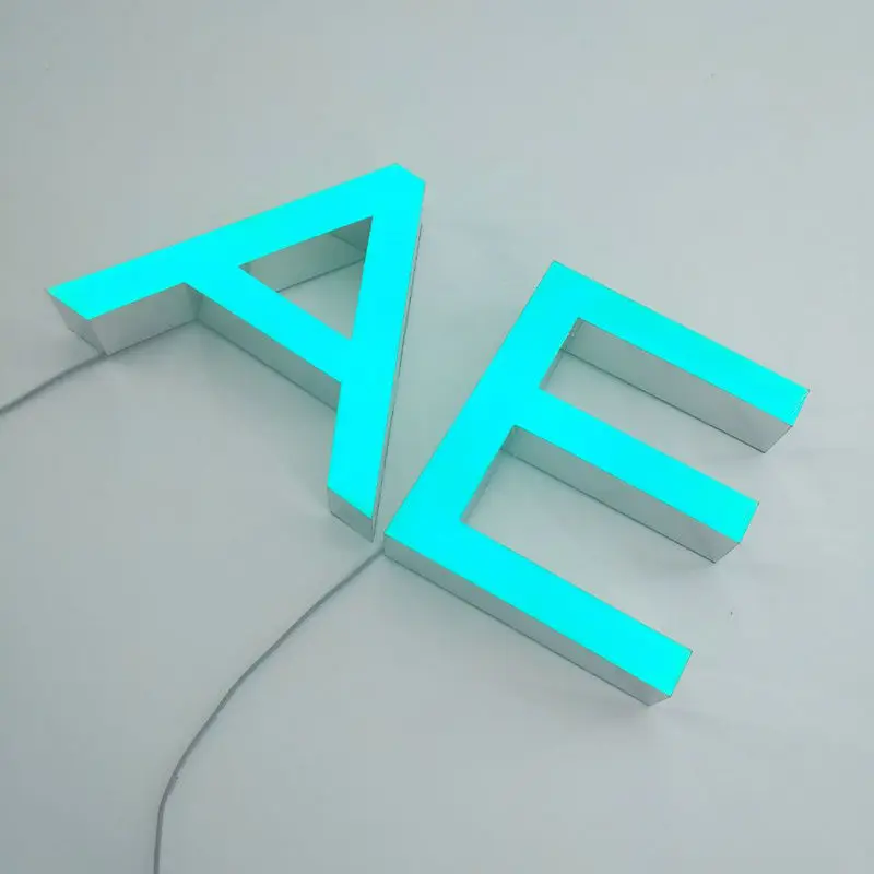 Outdoor 3D small metal wall letters Led luminous lepoxy resin arabic letters