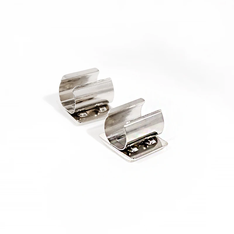 Office Accessories Silvery Color Pen Holder With Adhesive Tape Notebook Clip Pen Pencil Holder