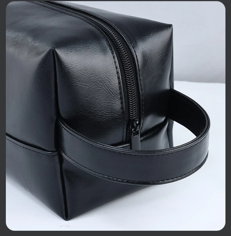 Custom Travel PU Storage Organizer Bags Portable Handheld Makeup Bag Simple Handheld Wash Bag with logo men toiletry pouch