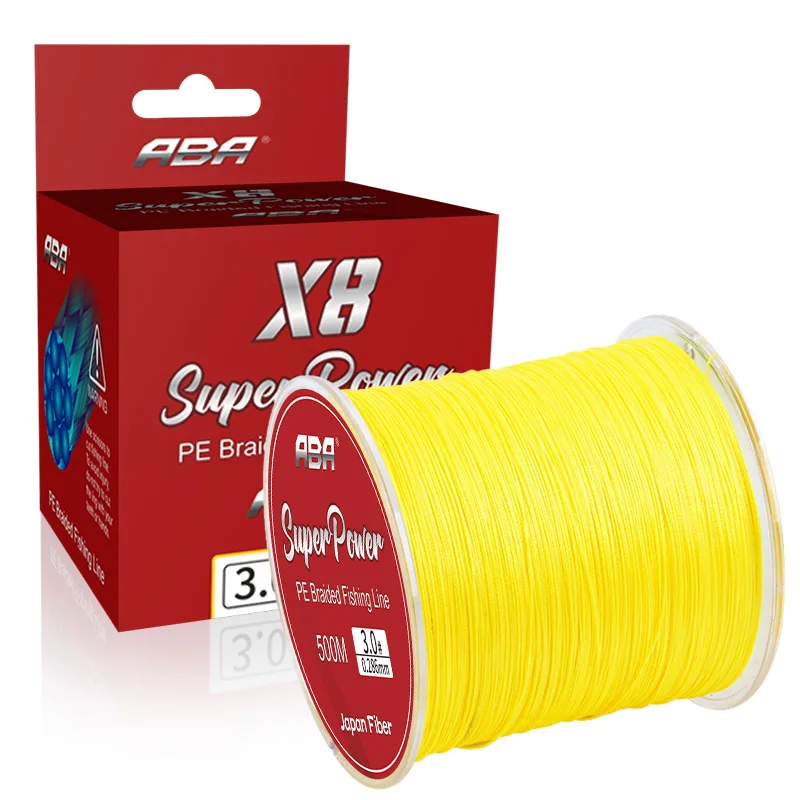 ABA lake fishing 500m 8 strands braided color coated fishing line pe line