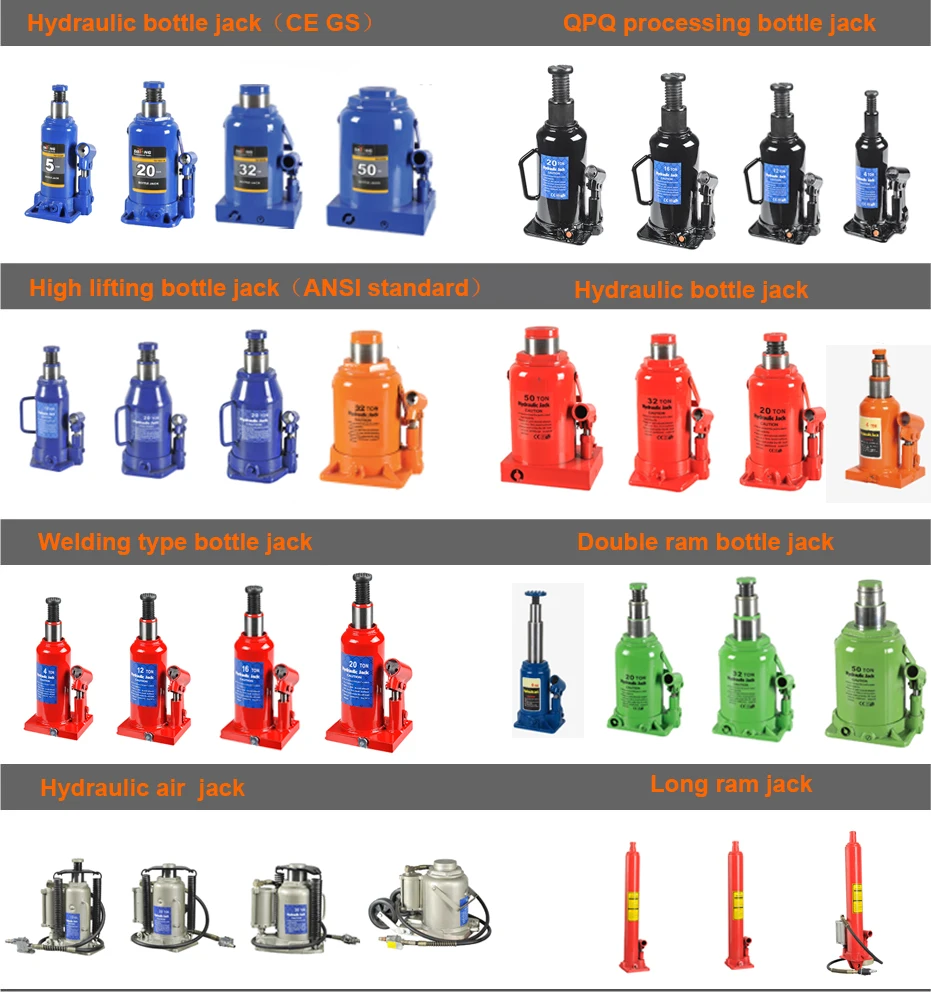 Cheap And Economic 12 Ton Two Stage Screw  Telescopic  Hydraulic Bottle Jack Tucks Use Heavy  Duty