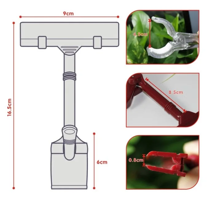 Retail stores display transparent clear plastic price tag pop clips label holder for supermarket