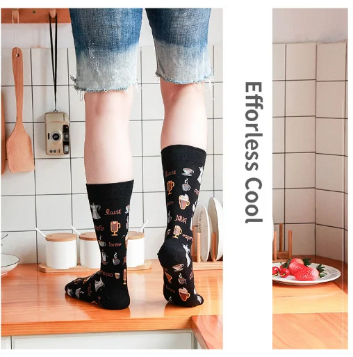 Custom design funny socks mens socks crew life style fancy cartoon socks