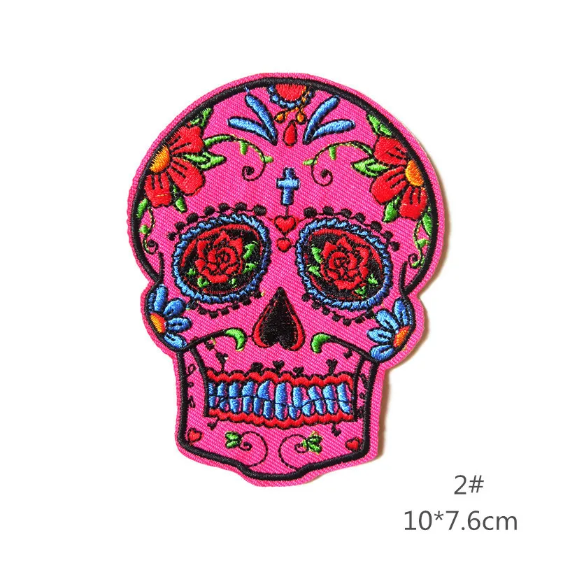 Boutique Embroidery Cloth Stick Skeleton Ghost Head High-end Garment Accessories Chest Sticker Fabric Handmade Chenille Resin