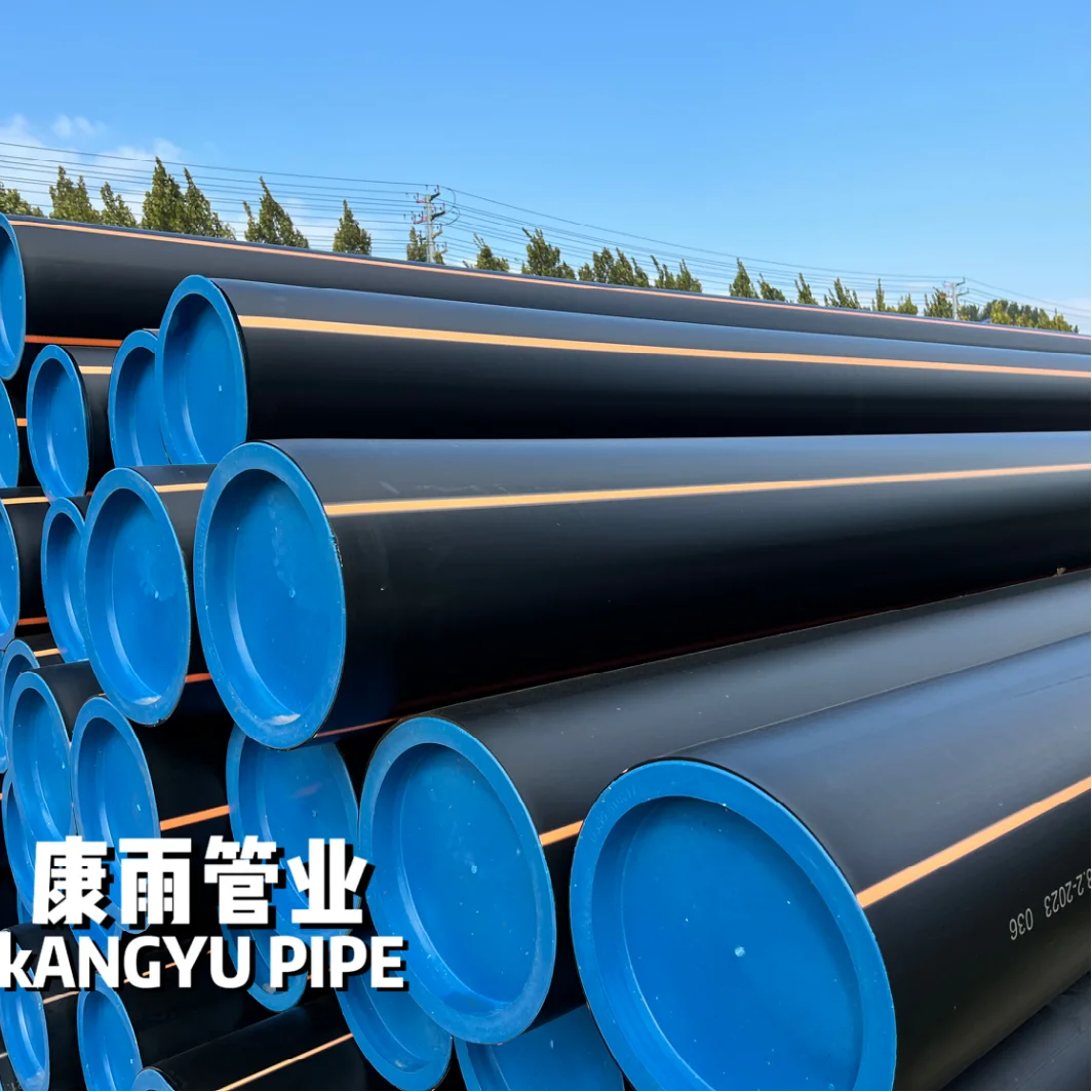 Sdr 11 Sdr17.6 (pe100 или Pe80) Поли Труба Hdpe газовая труба с желтой полосой для нефти и газа Pe трубы