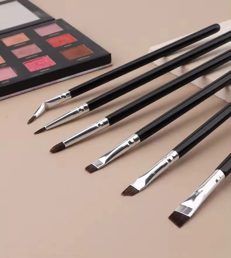 HMU Eyeliner Set Custom Logo Private Label Professional Ultra Thin Fine Angle Eye Eyebrow Liner Eyeliner Brushes