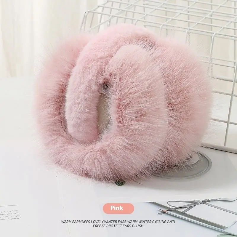 Girls Furry Soft Winter Outdoors Warm Fur Plush Foldable Earmuffs For Children Adult Women Cute Warmer Ear Muffs