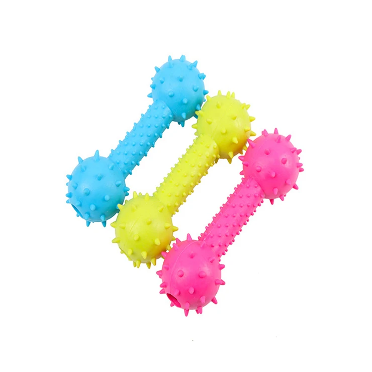 Hot Sale TPR Rubber Pet Dumbbell Chew Toy Sustainable Intelligence Training and Teeth Cleaning Dog Toy