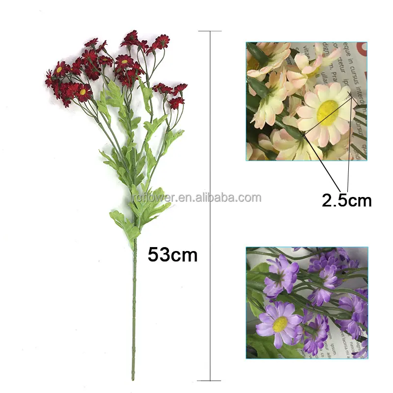 Artificial Chrysanthemum Outdoor Factory Wholesale Silk decorative artificial flower daisy for home decor yellow